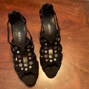 Vaneli Pride Black Suede Heels size 5.5